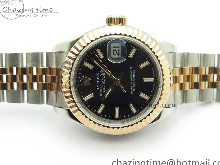 1218 Datejust 28mm 279173 SS RG BP Maker Best Edition Black Dial on SS RG Jubilee Bracelet ETA TopPick 2580